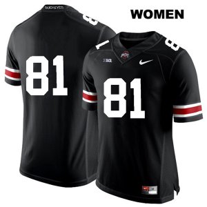 Women's NCAA Ohio State Buckeyes Jake Hausmann #81 College Stitched No Name Authentic Nike White Number Black Football Jersey IA20F74NH